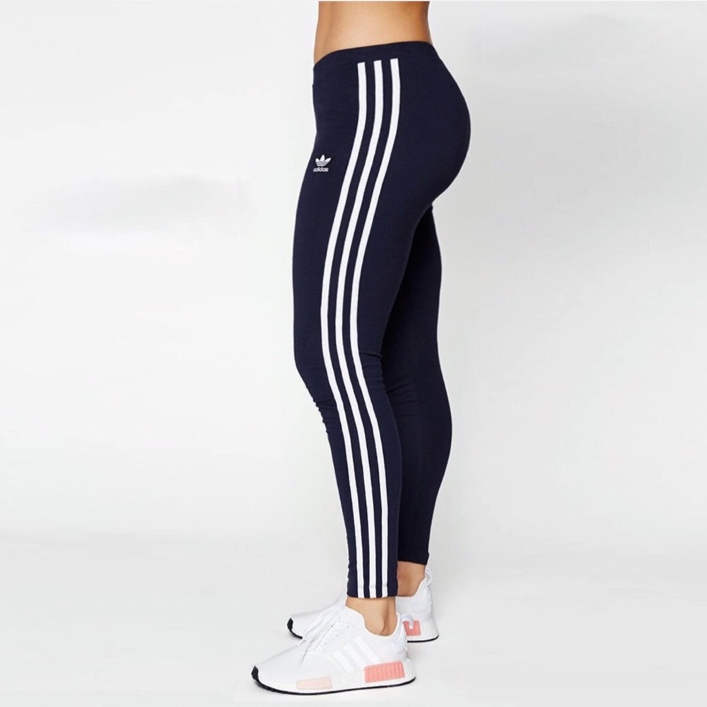 Brand New (navy & white) Adidas 3 Stripe Leggings - Picture 3 of 5